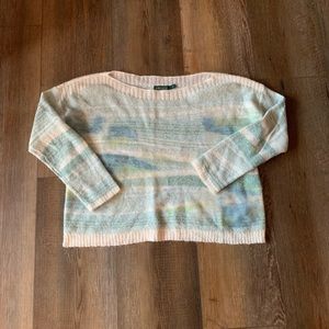 Anthropologie boat neck metallic sweater